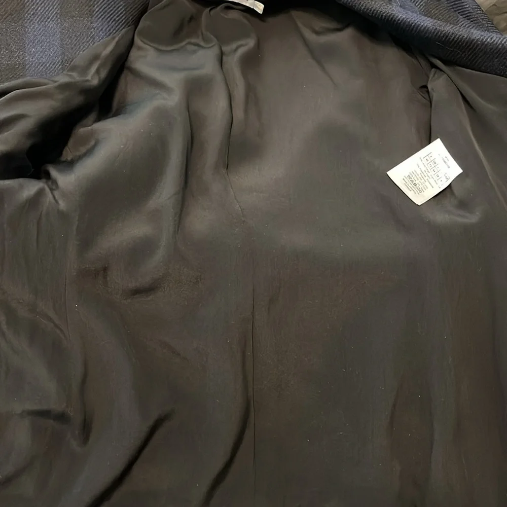 Dior black and blue plaid wool blend bar jacket